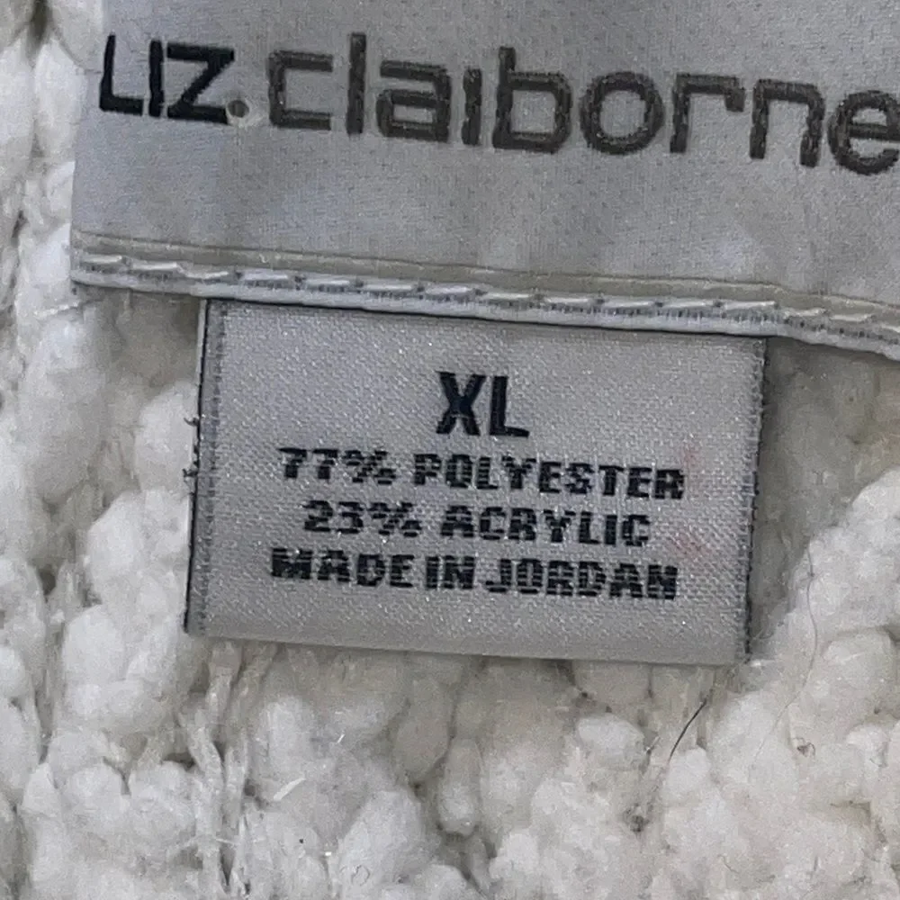 Liz Claiborne Off-Shoulder Cream Sweater Holiday Soft